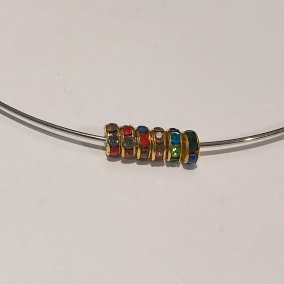 6 Gold‎ Rainbow 8mm Rondelle Spacer Beads - Picture 1 of 4